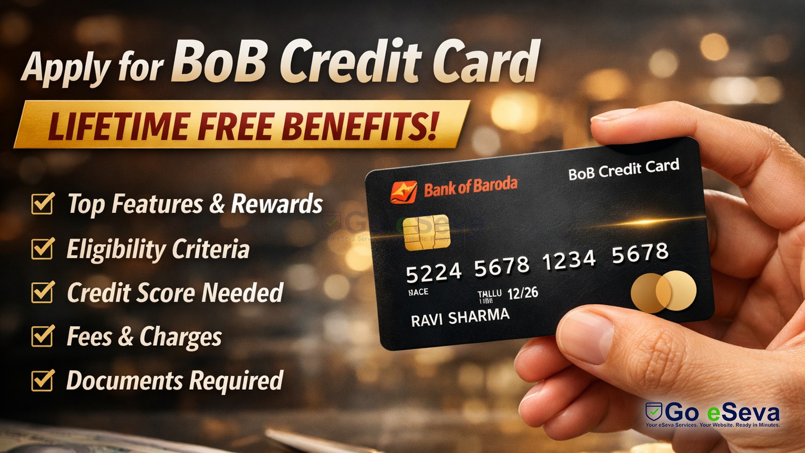 BoB Credit Card – Lifetime Free, Eligibility, Features & Documents Required